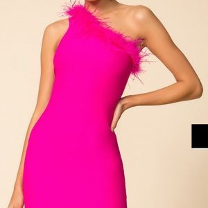 NWOT Superdown Pink Feather Dress